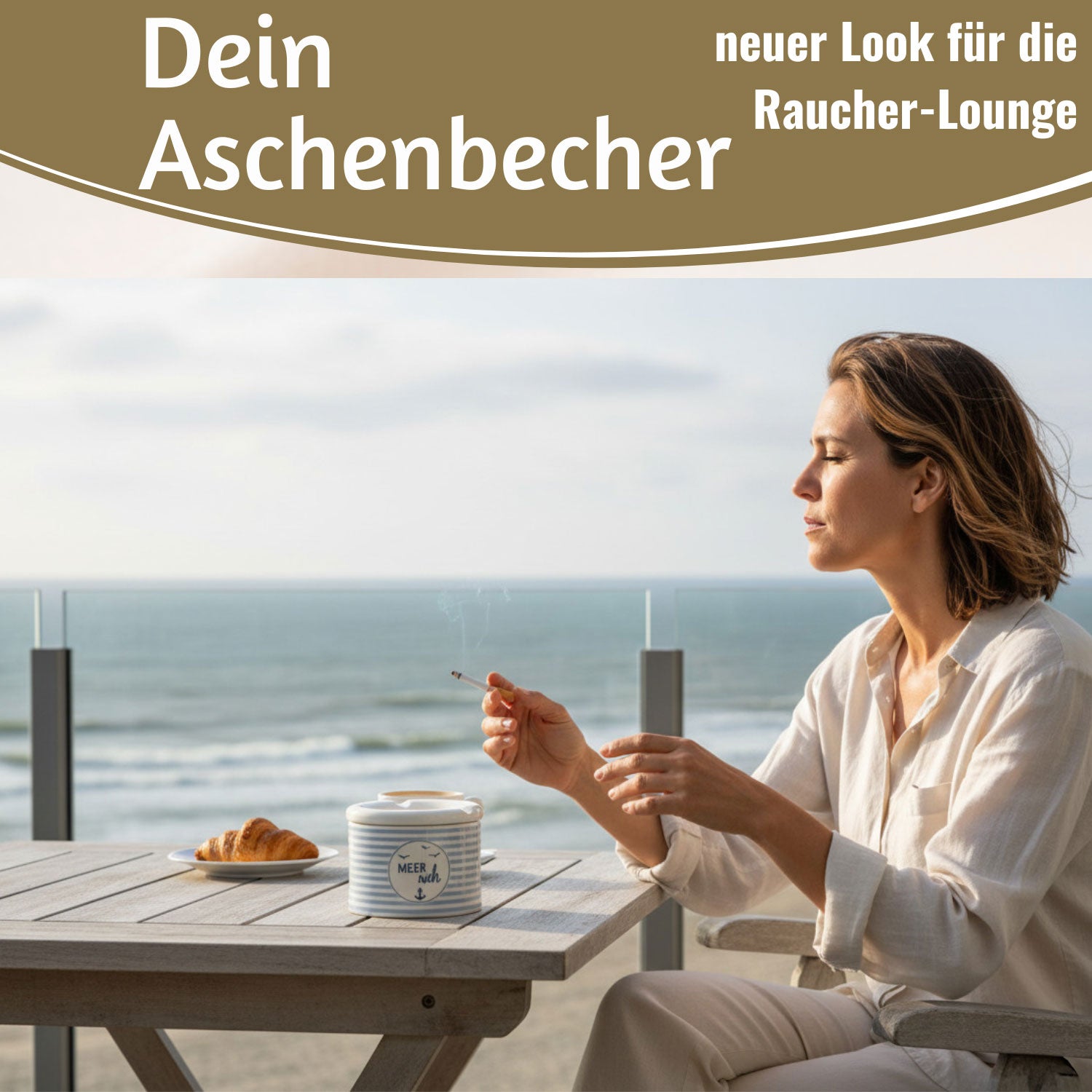 LS-LebenStil Küche & Haushalt Sturmaschenbecher Meer-Weh 10cm