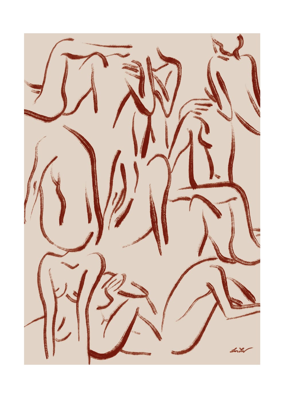 The Poster Club Les Femmes dÉté Poster 50x70 beige-rot