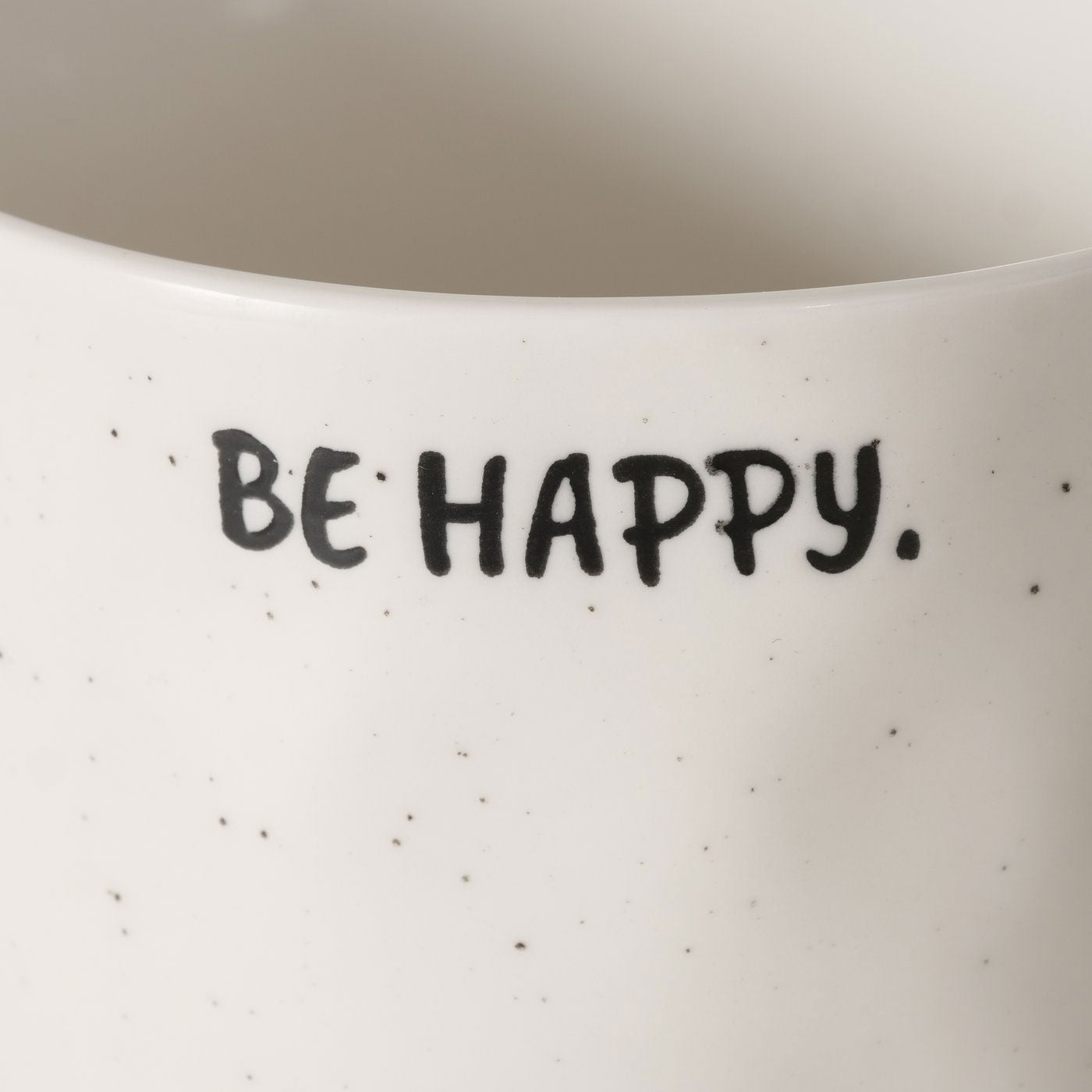 LS-LebenStil XL Jumbo Becher Be Happy 420ml Creme Punkte