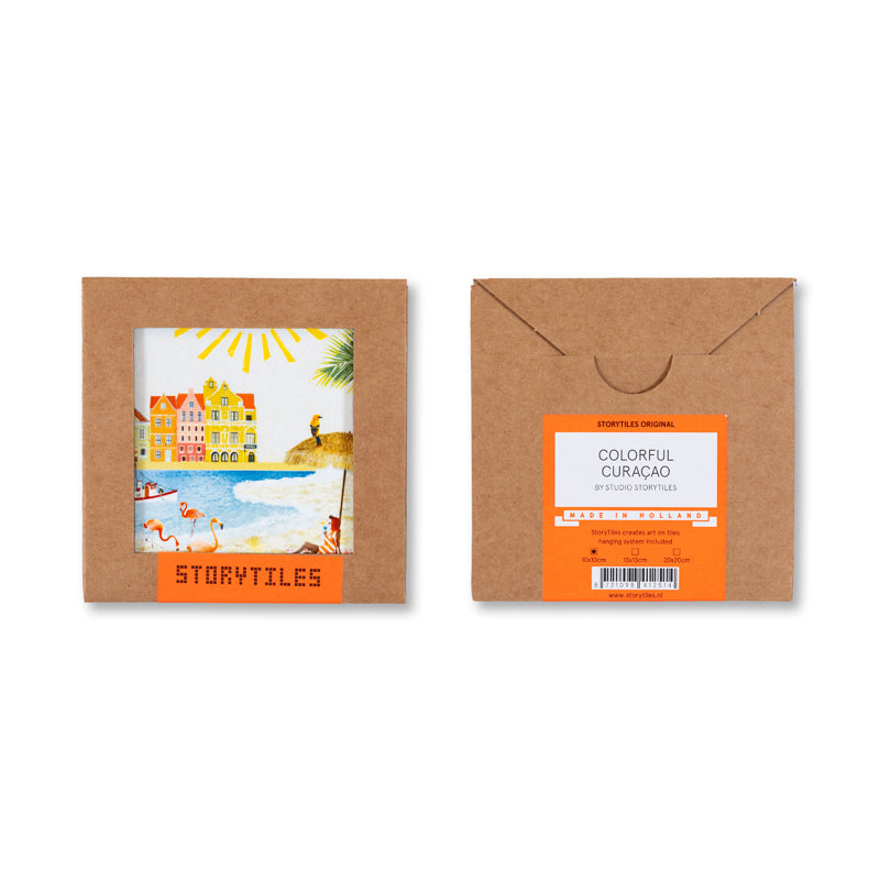 Storytiles Delft Blue Colorful Curaçao Fliese 10x10 cm