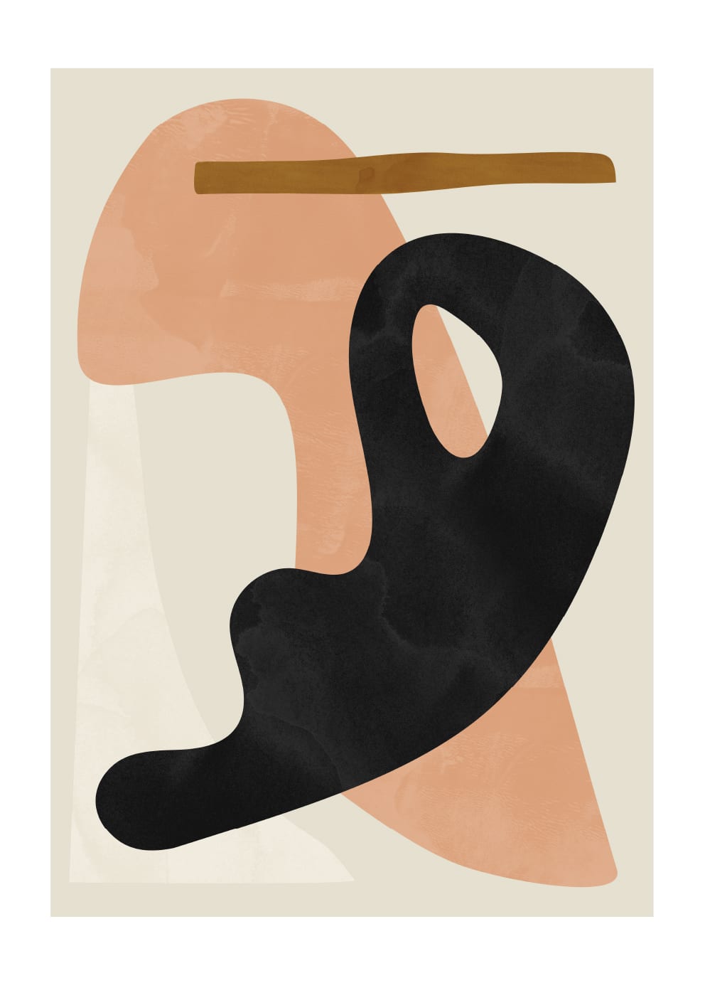 The Poster Club Art Prints Sculptural 03 Poster 30x40 beige