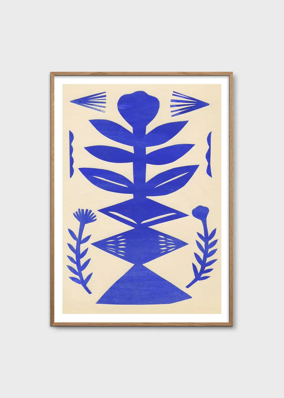 The Poster Club Blue Paper Cut Poster A4 blau geometrisch