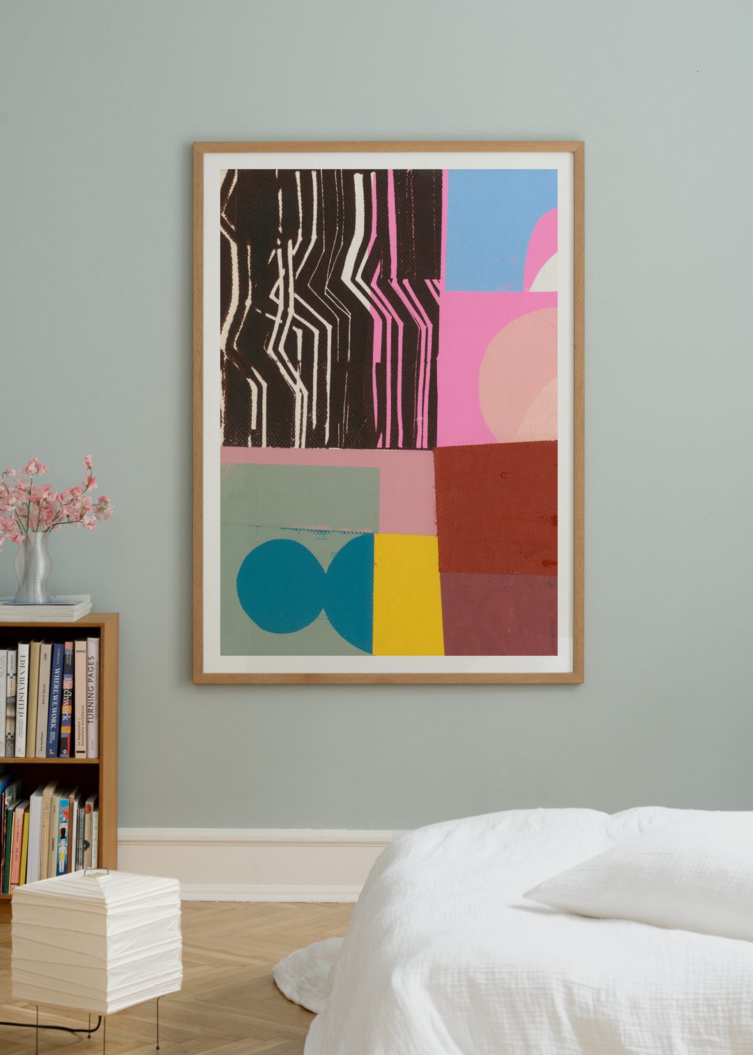 The Poster Club Penhall Kunstdruck A4 schwarz rosa hellblau
