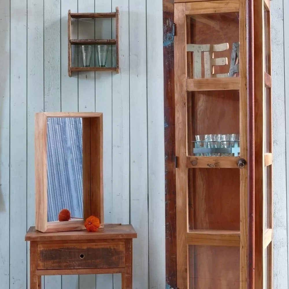 LS-LebenStil Küche & Haushalt Wandregal Holz 31x25cm Braun Ziegelform