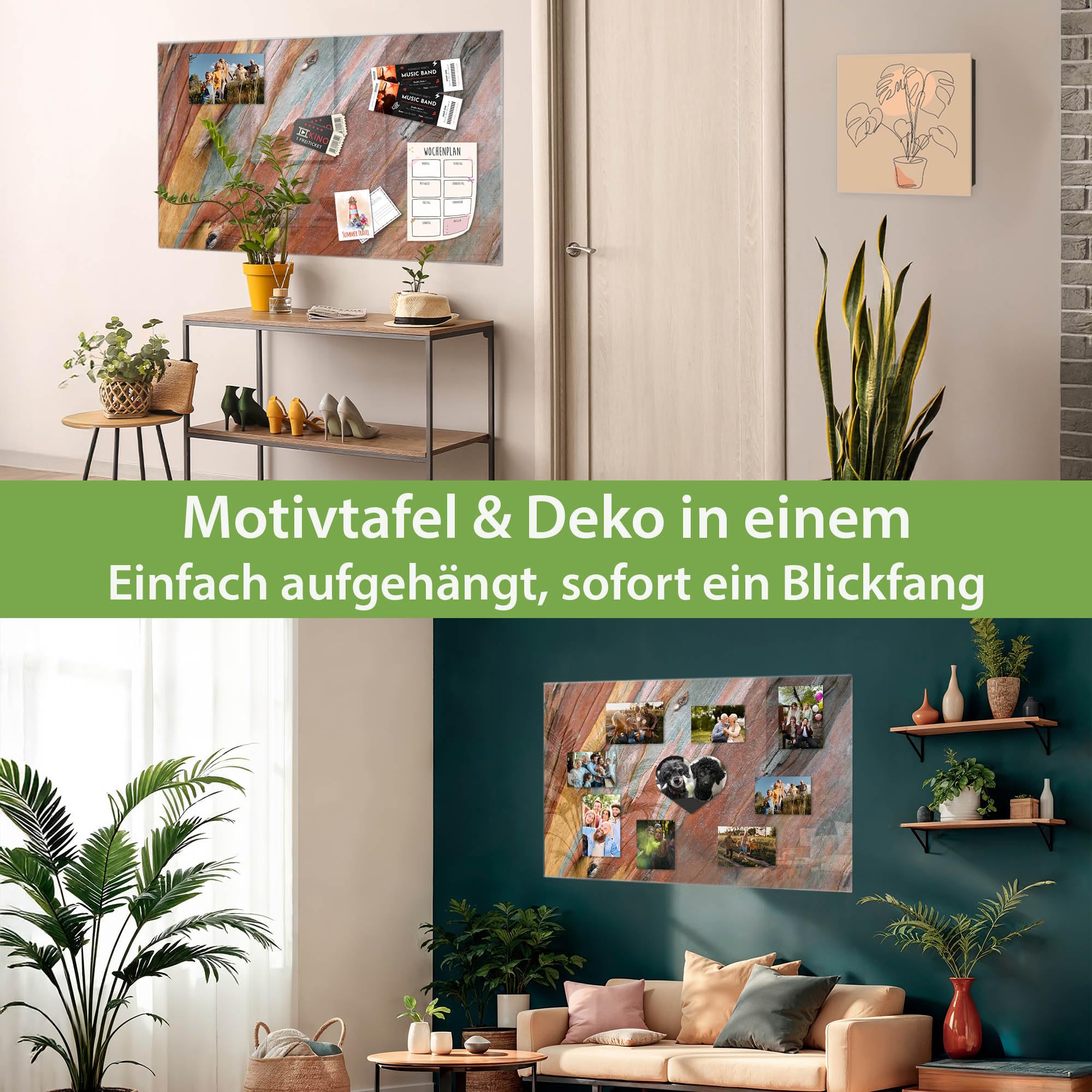 Banjado Magnettafel Coloured Wood Glas 120x80 cm Holzoptik