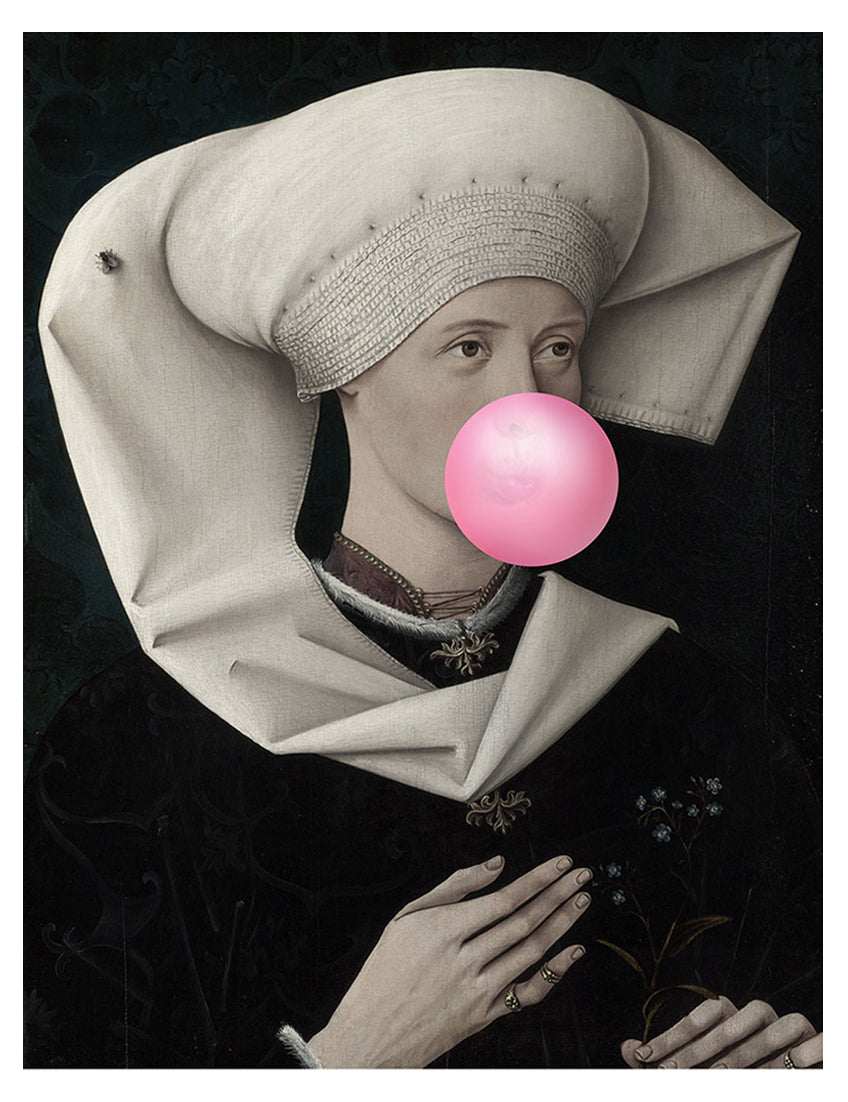 Mineheart Wall Art Bubblegum Portrait 2 Wandbild Rosa 30x41 cm