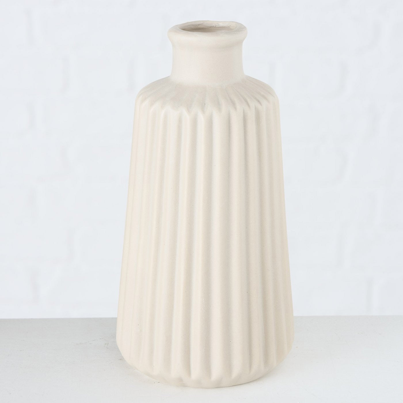 LS-LebenStil Oslo Blumenvase 2er Set Creme 18cm Keramik