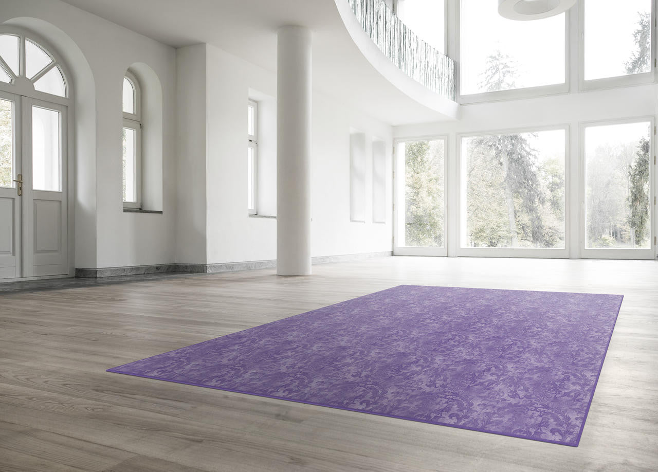 Mineheart Amethyst Damask Teppich Lila Damastmuster
