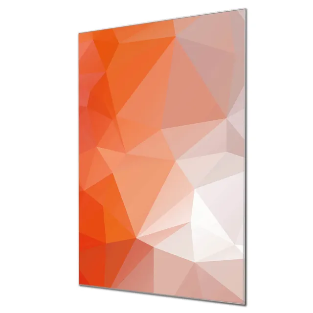 Banjado Magnettafel Orange Polygon Magnetboard 40x60 abstrakt