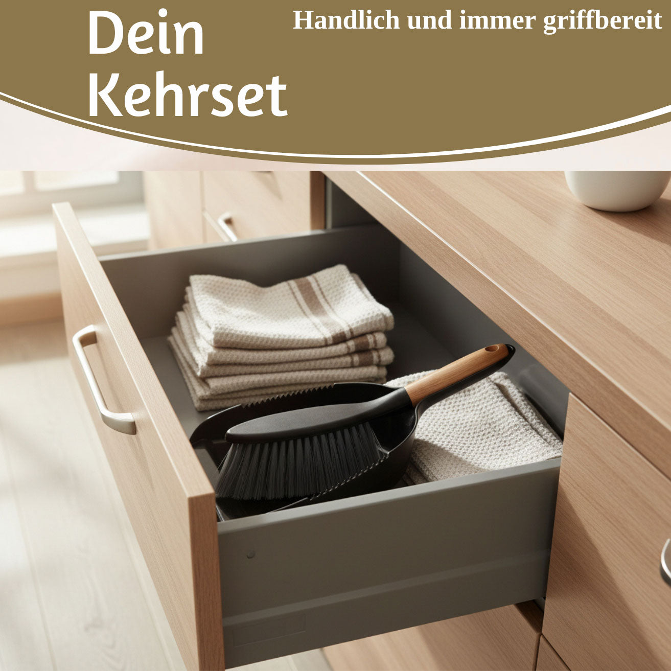 LS-LebenStil Küche & Haushalt Kehrset Kehrblech Handfeger 32x22cm