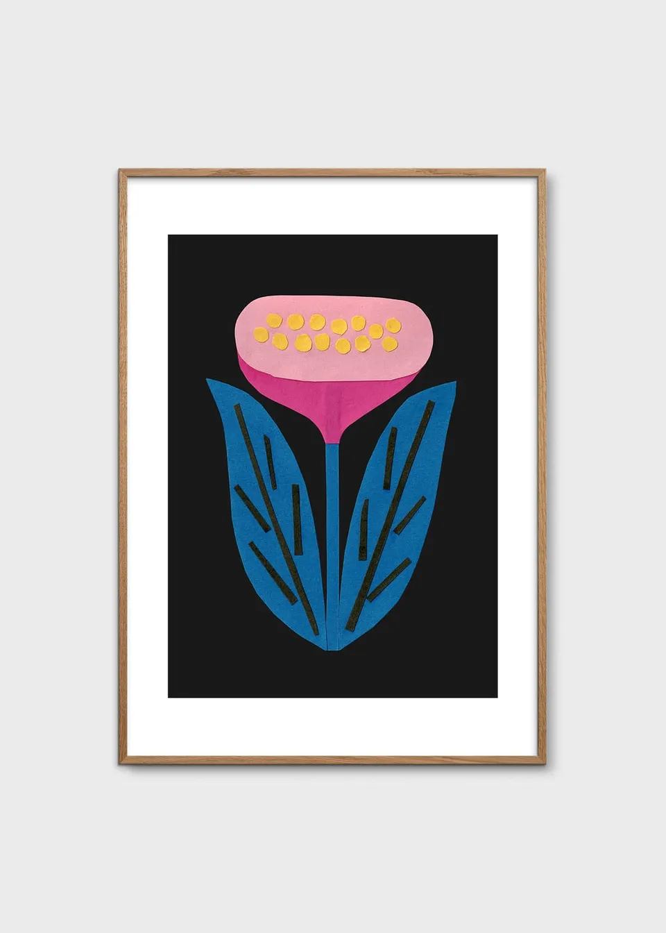 The Poster Club Mysterious Flower Poster A4 schwarz blau