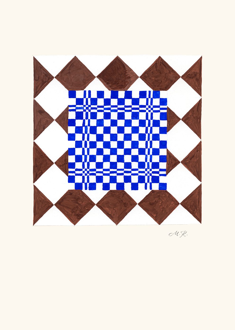 The Poster Club Tern No. 2 Kunstdruck A4 Geometrisch Blau