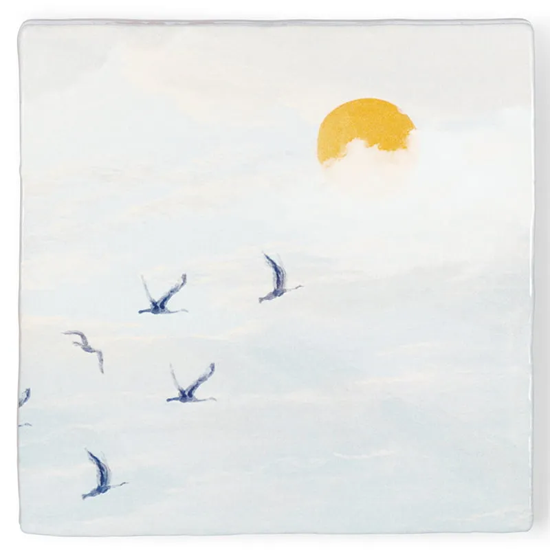 Storytiles Delft Blue Achter de wolken Fliese 10x10 cm Sonne