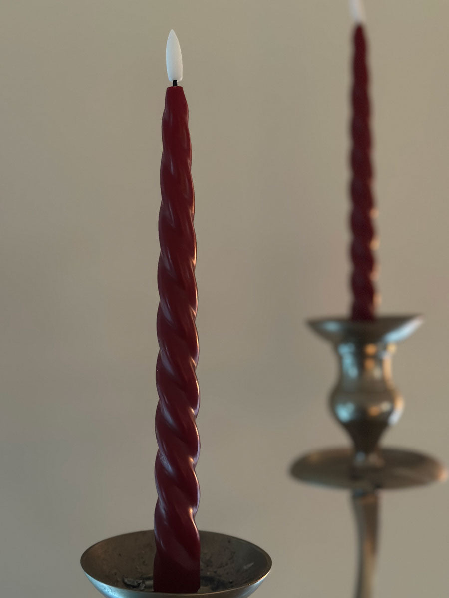 LS-LebenStil Möbel & Wohnen LED Stabkerzen Ribe Rot 26cm 4er