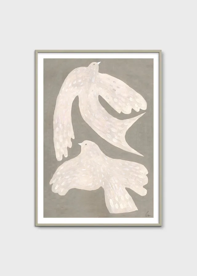 The Poster Club Two Birds Poster 30x40 cm beige Tiermotiv