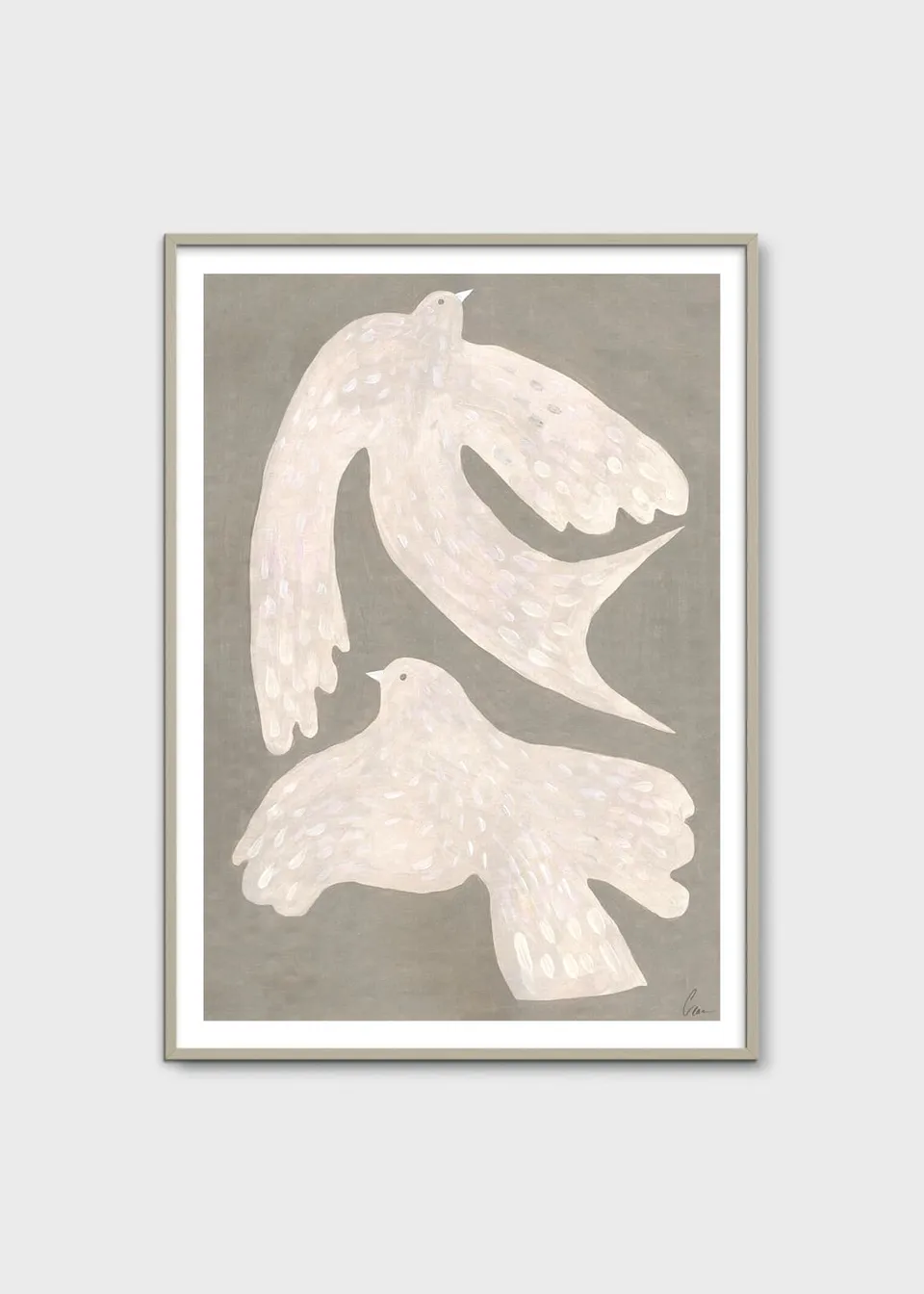 The Poster Club Two Birds Poster 30x40 cm beige Tiermotiv