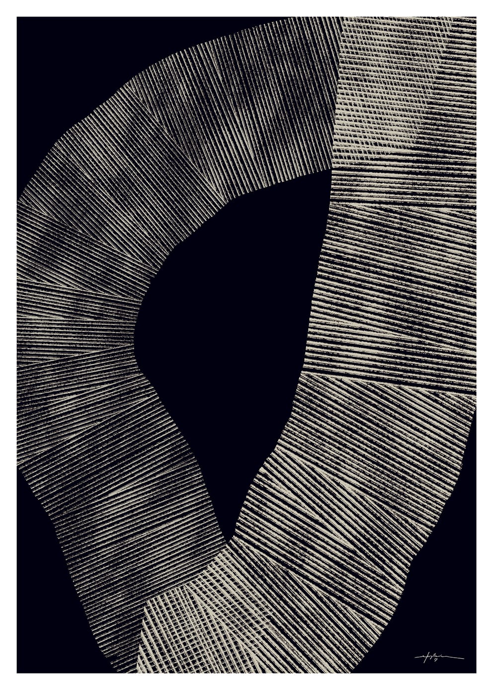 The Poster Club Abstract 696 Poster 30x40 cm schwarz weiß