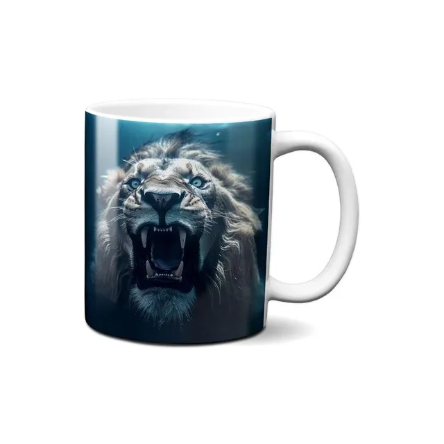 Hustling Sharks Wandbilder Löwe brüllt Tasse 330 ml Keramik Weiß