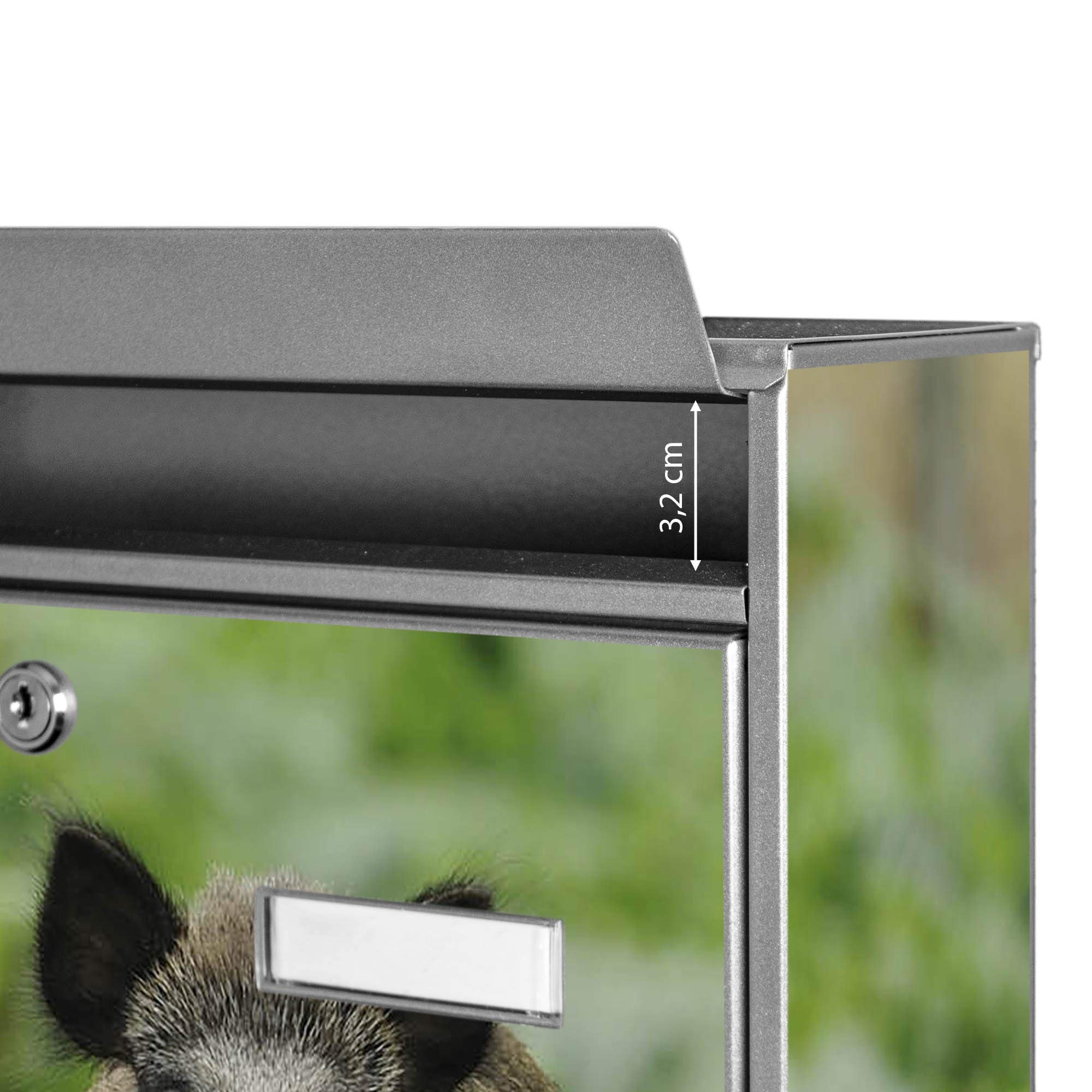 Banjado Briefkasten Wildschwein Silbergrau A4 ohne Zeitungsfach