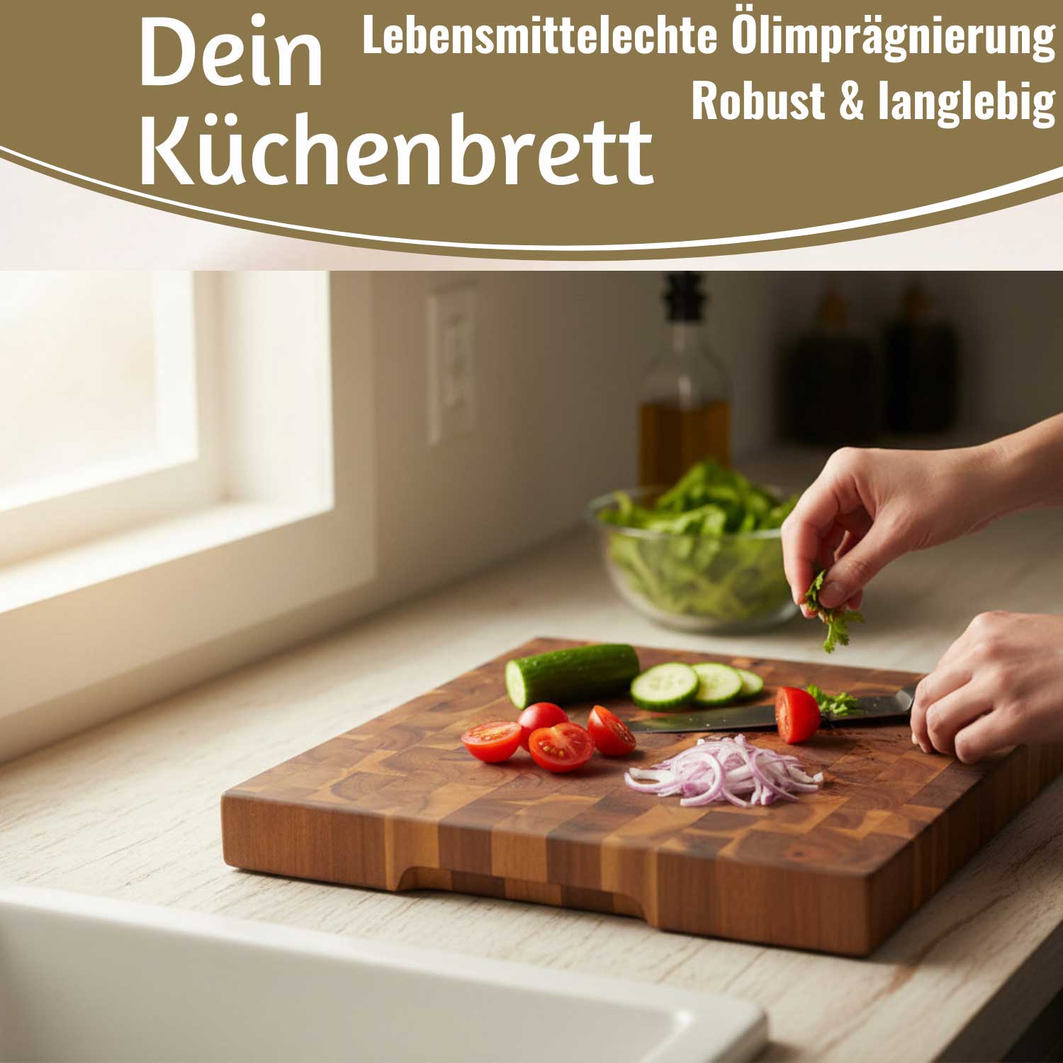 LS-LebenStil Schneidebrett Stirnholz Akazie 42cm XL