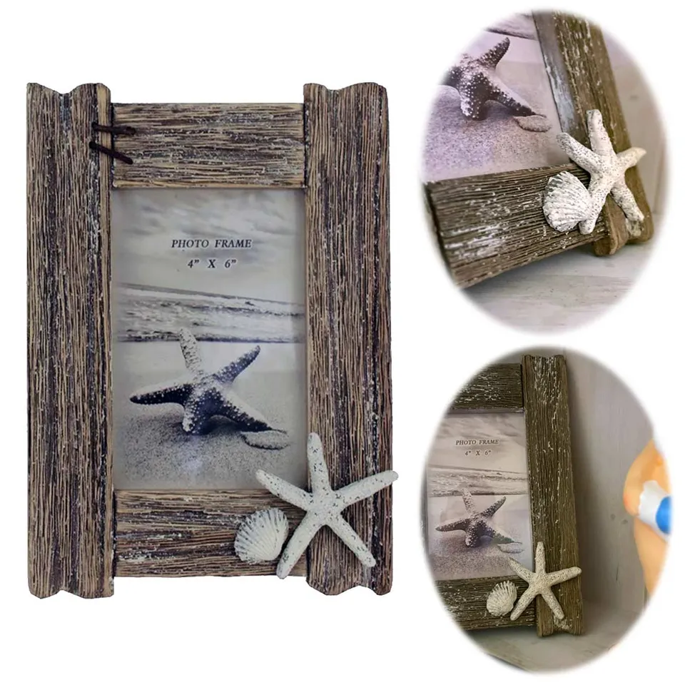 LS-LebenStil Vintage Bilderrahmen 10x15cm Maritim Strand