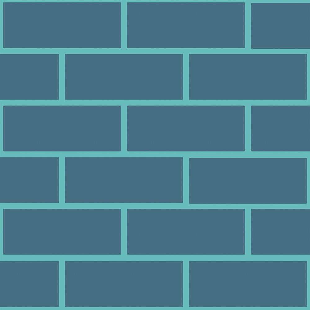 Mineheart Brick Outline Tapete Petroleum Aquamarin 52cm