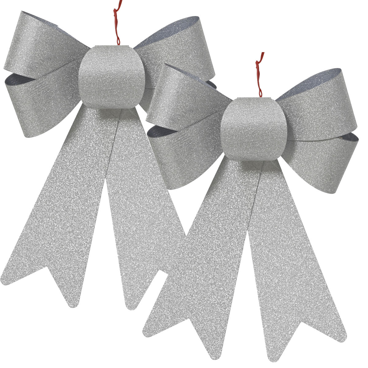 LS-LebenStil Weihnachtsschleife XXL Silber 29cm 2er Set