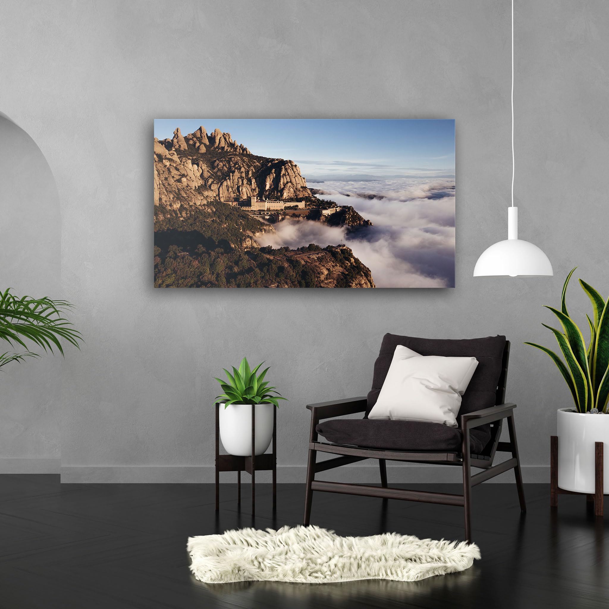 Hustling Sharks Wandbilder Kloster über Wolken Leinwand 30x40 cm Nr. 2