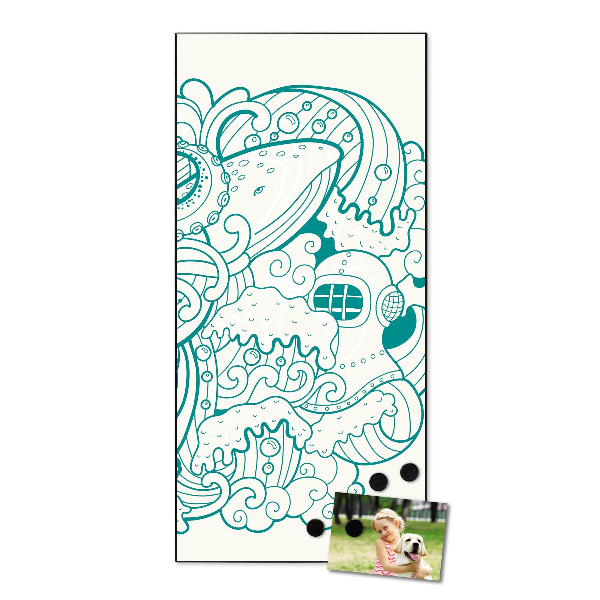 Banjado Magnettafel 37x78 cm Magnetwand Motiv Tiefsee