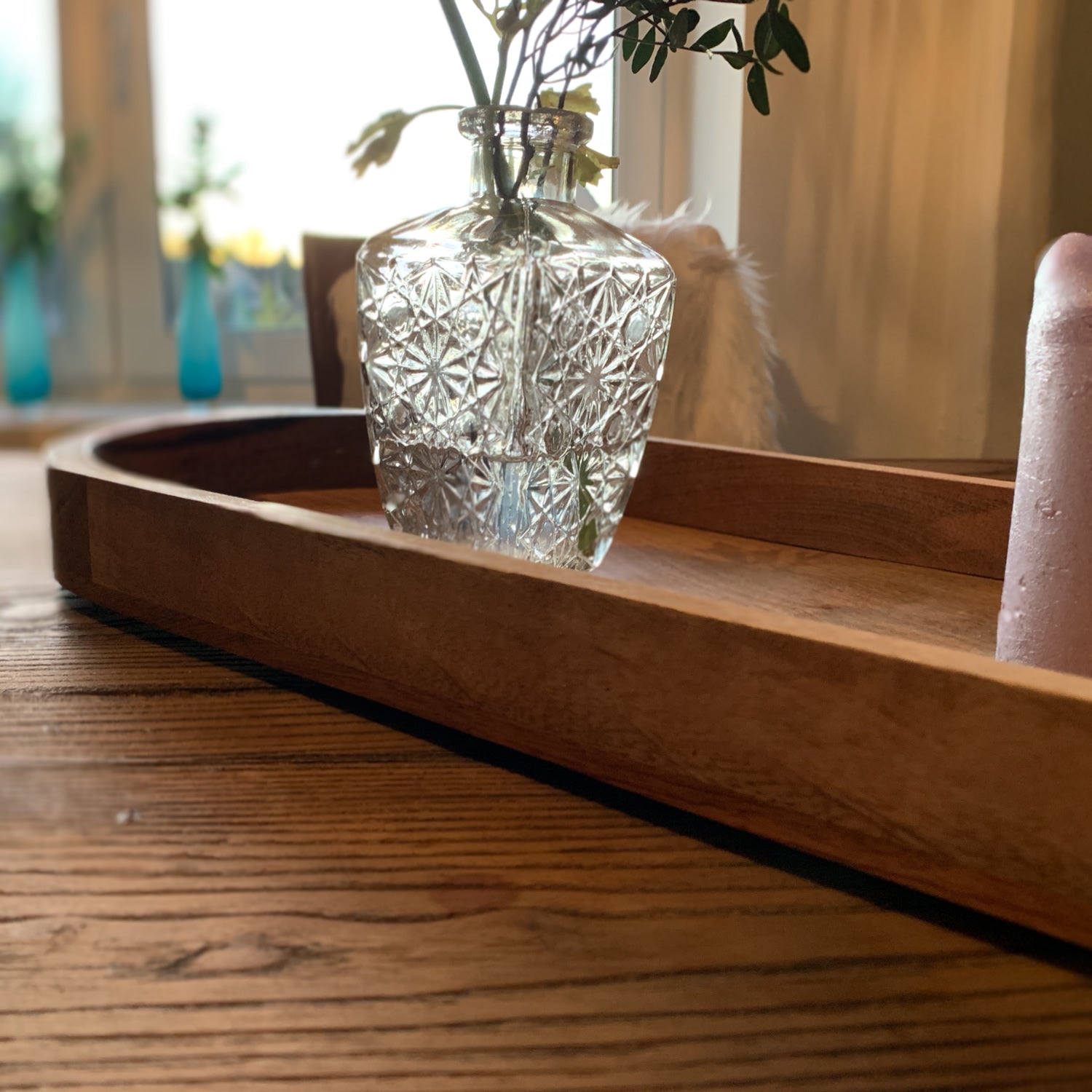 LS-LebenStil Bombay XXL Tablett Mango-Holz Braun 81cm