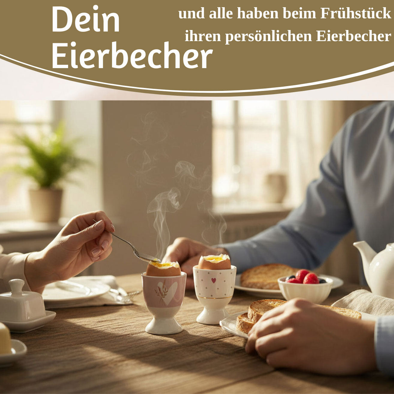 LS-LebenStil Eierbecher Echt-Gold Herz mit Strauß 6 cm