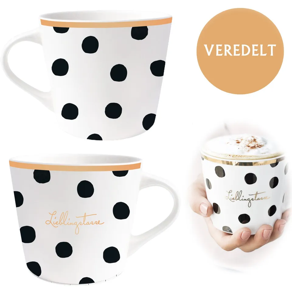 LS-LebenStil Küche & Haushalt Kaffeebecher 420ml Lieblingstasse Gold