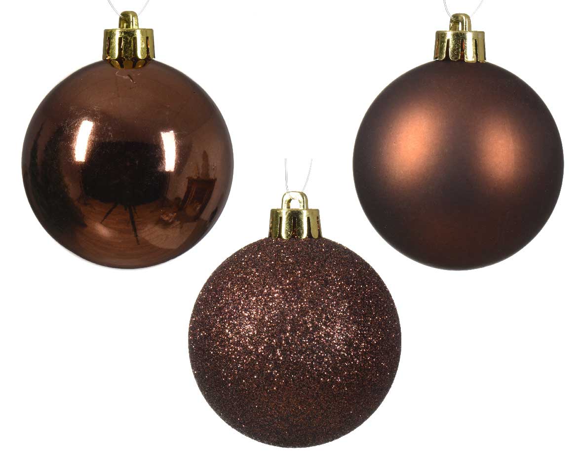 LS-LebenStil Küche Weihnachtskugeln Braun 30er 4-6cm Espresso
