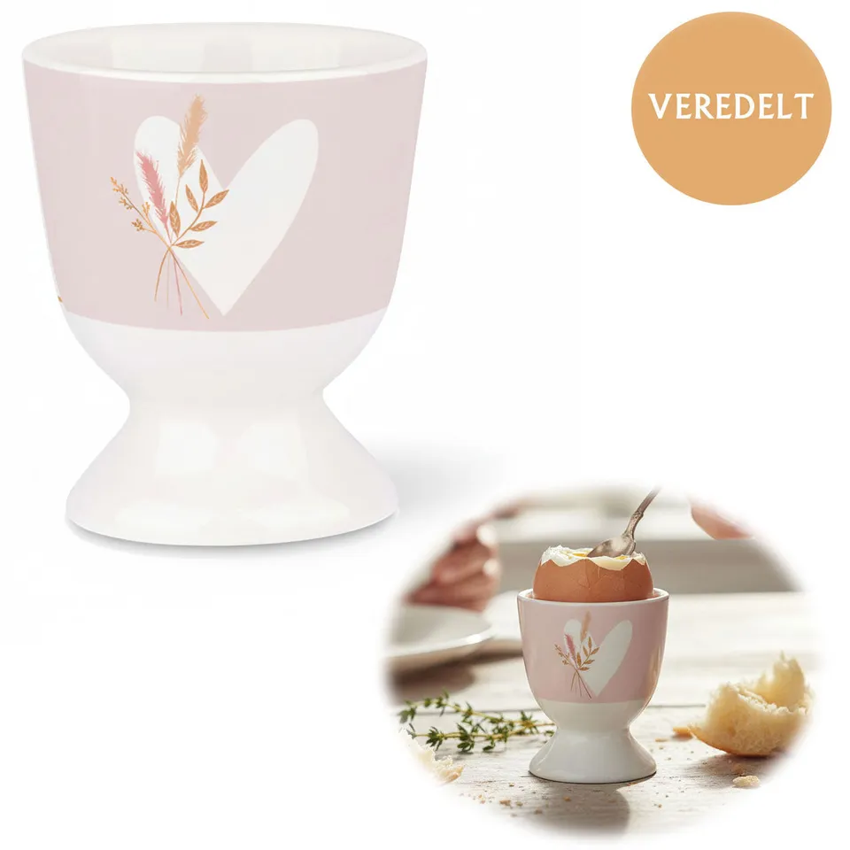 LS-LebenStil Eierbecher Echt-Gold Herz mit Strauß 6 cm