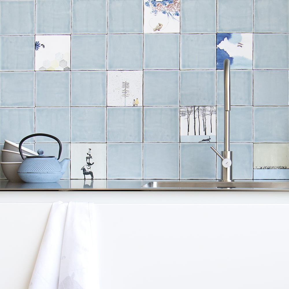 Storytiles Plain Tiles IJsblauw Fliese 13x13 cm eisblau