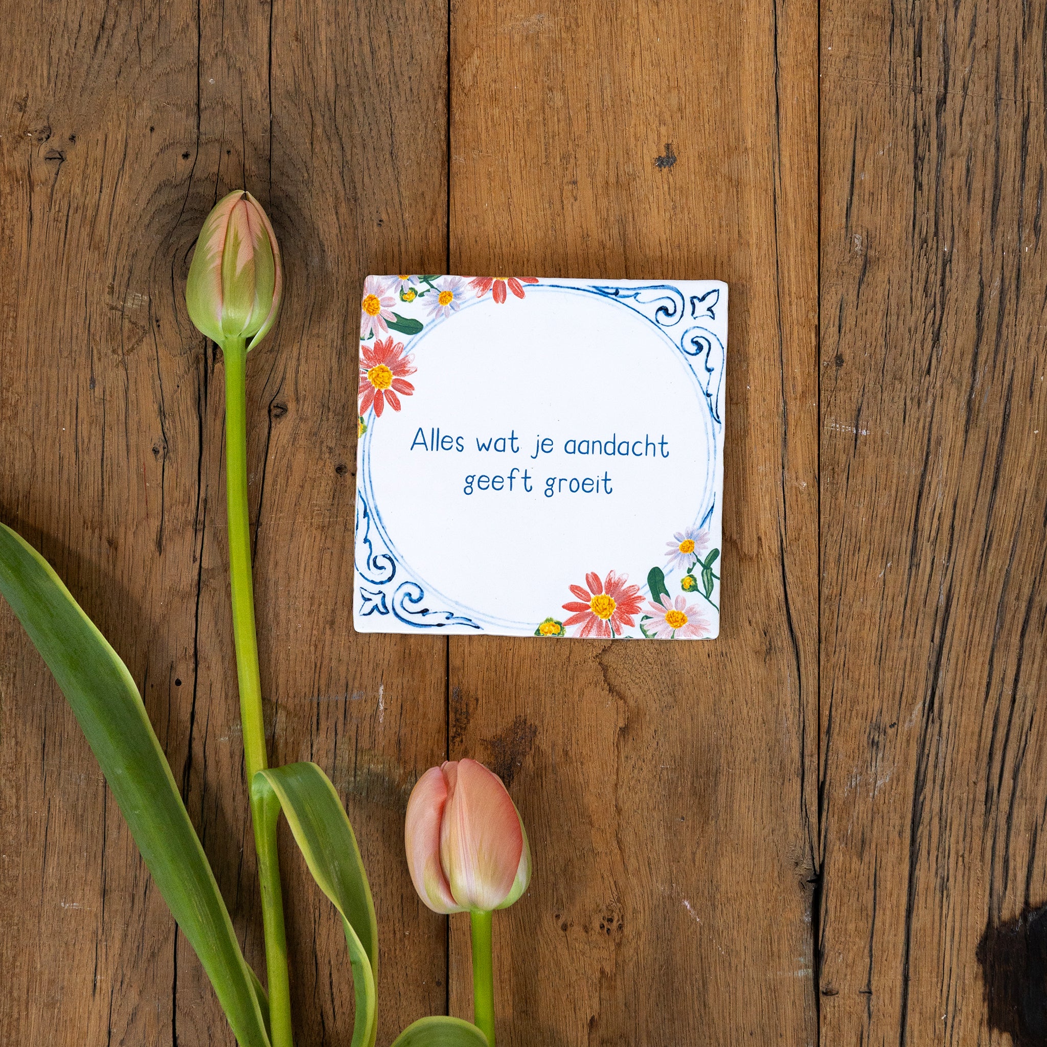 StoryTiles Delft Blue Floral Delft Blue Fliese 10x10 cm personalisiert