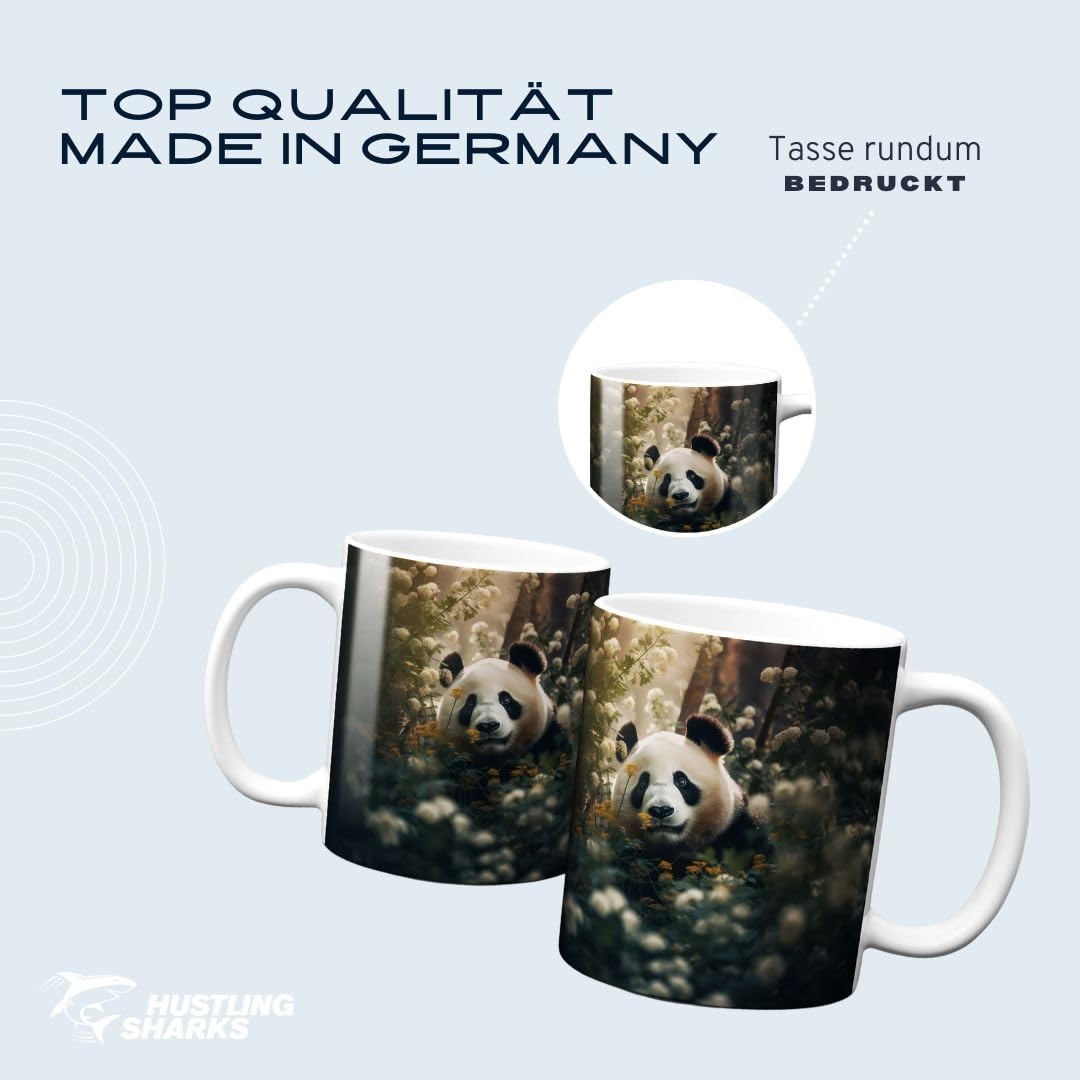 Hustling Sharks Wandbilder Der einsame Panda Tasse 330ml weiß Keramik