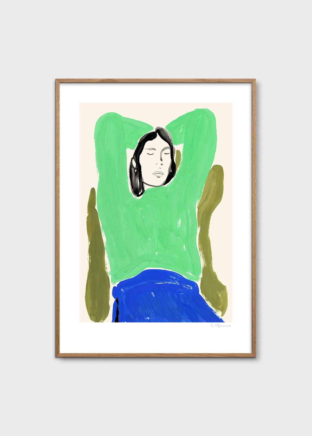 The Poster Club Sitting in Green Kunstdruck 30x40 cm grün-blau