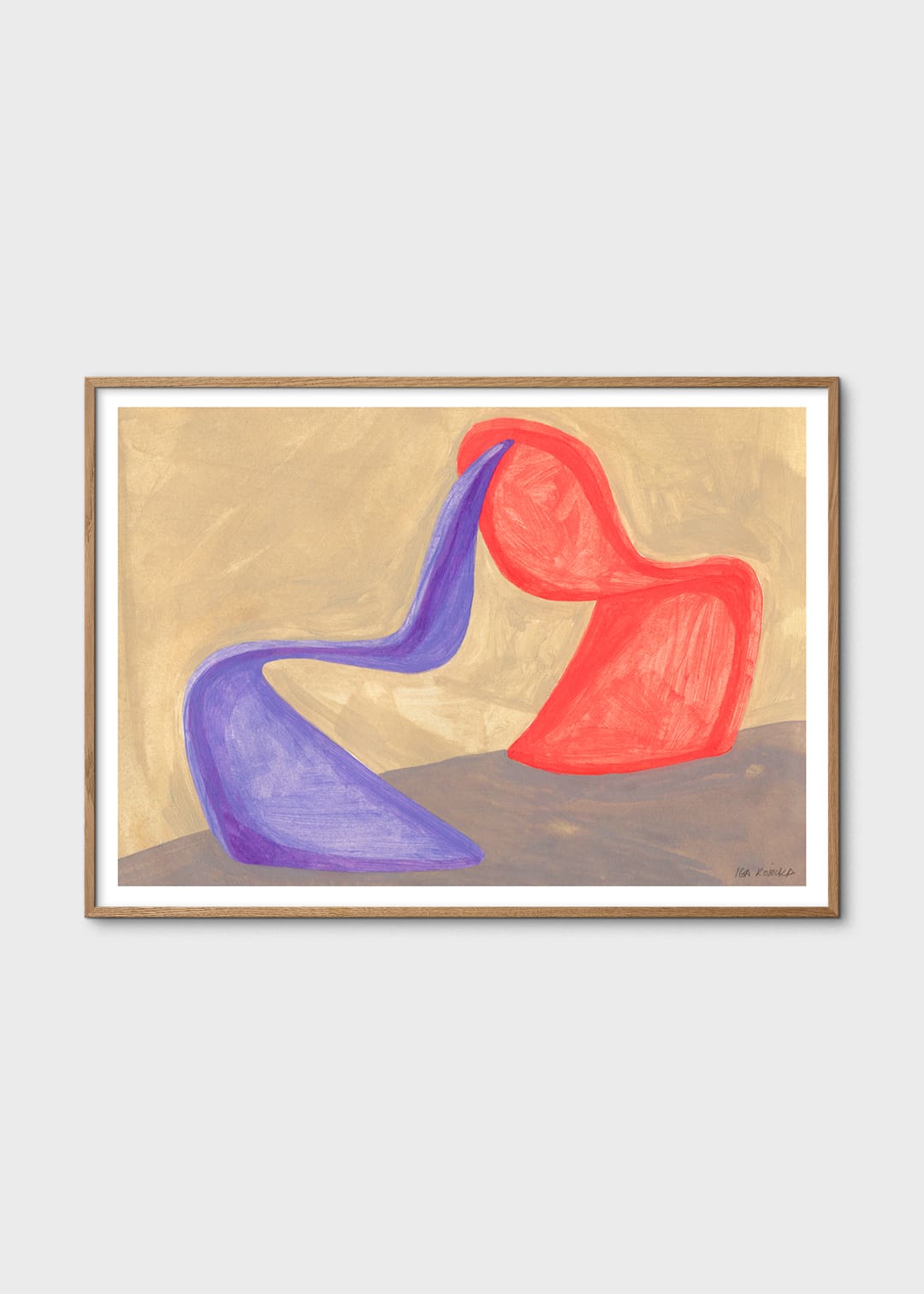 The Poster Club Art Prints Panton Poster A4 Lila Rot