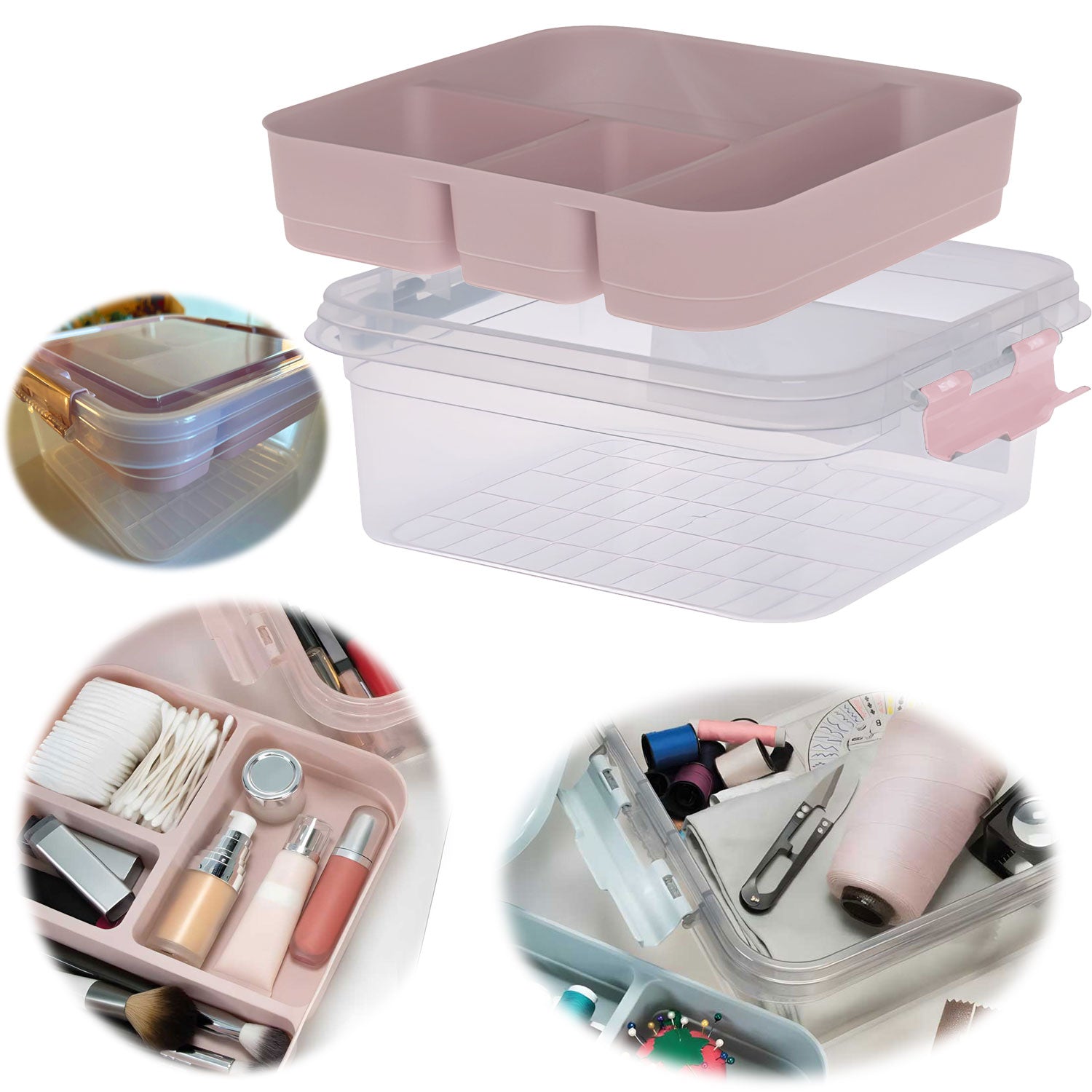 LS-LebenStil Sortierbox Aufbewahrungsbox Rosa 26cm