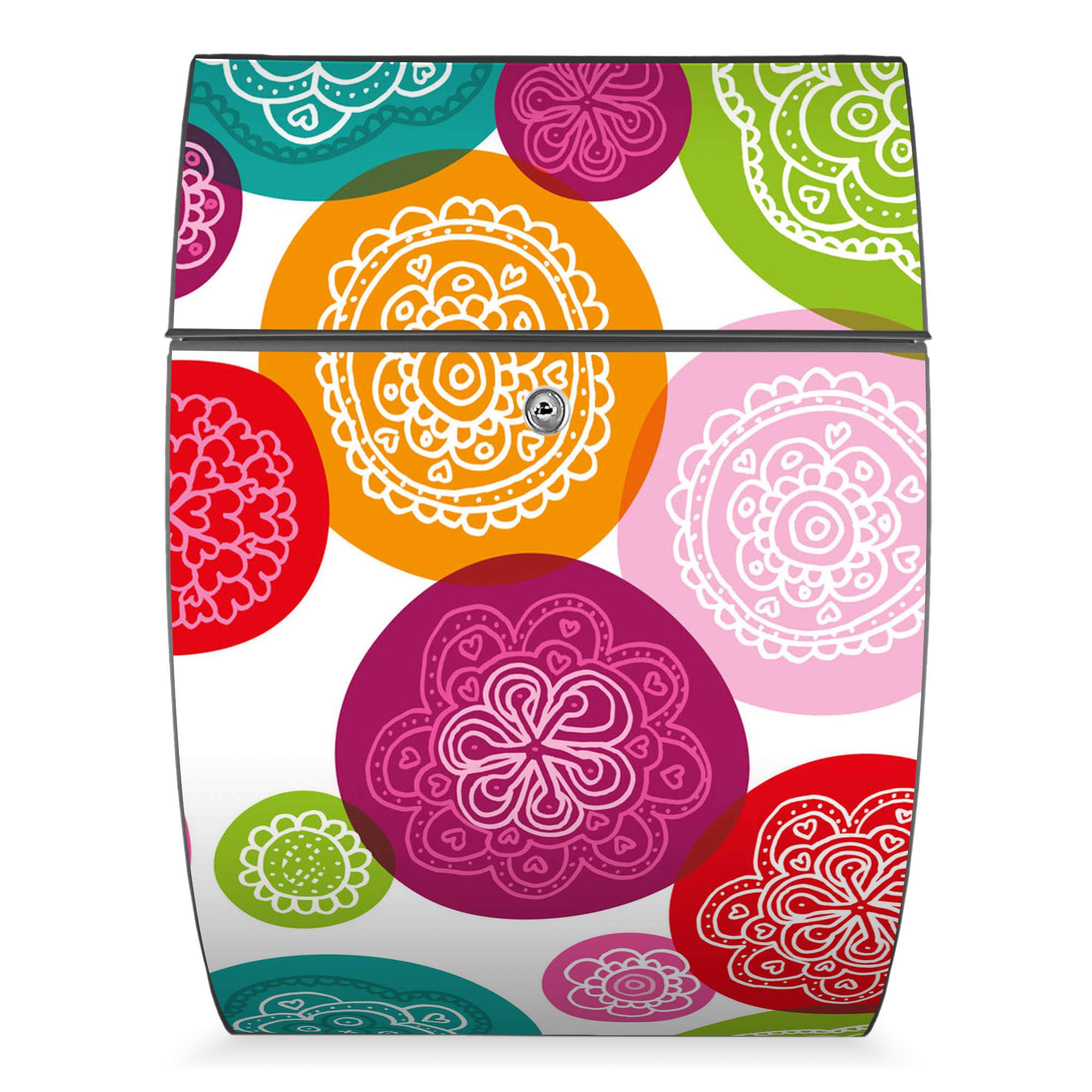 Banjado Riviera Briefkasten Naive Blüten Anthrazit A4 46x33,5cm