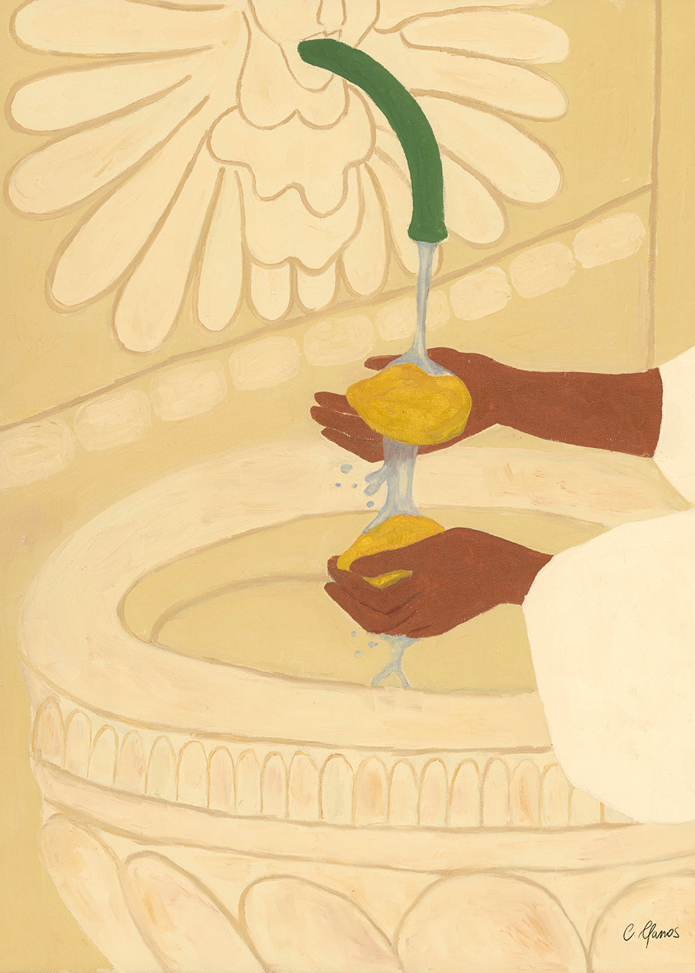 The Poster Club Art Prints Fountain Poster 30x40 cm beige