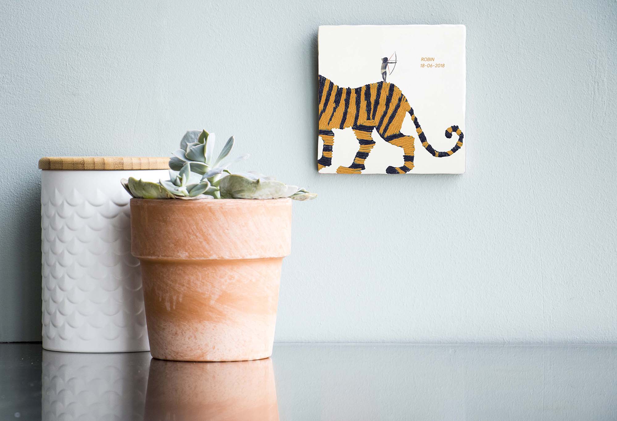 StoryTiles Delft Blue Zo Moedig Als Jij Fliese S 10x10 cm Tiger