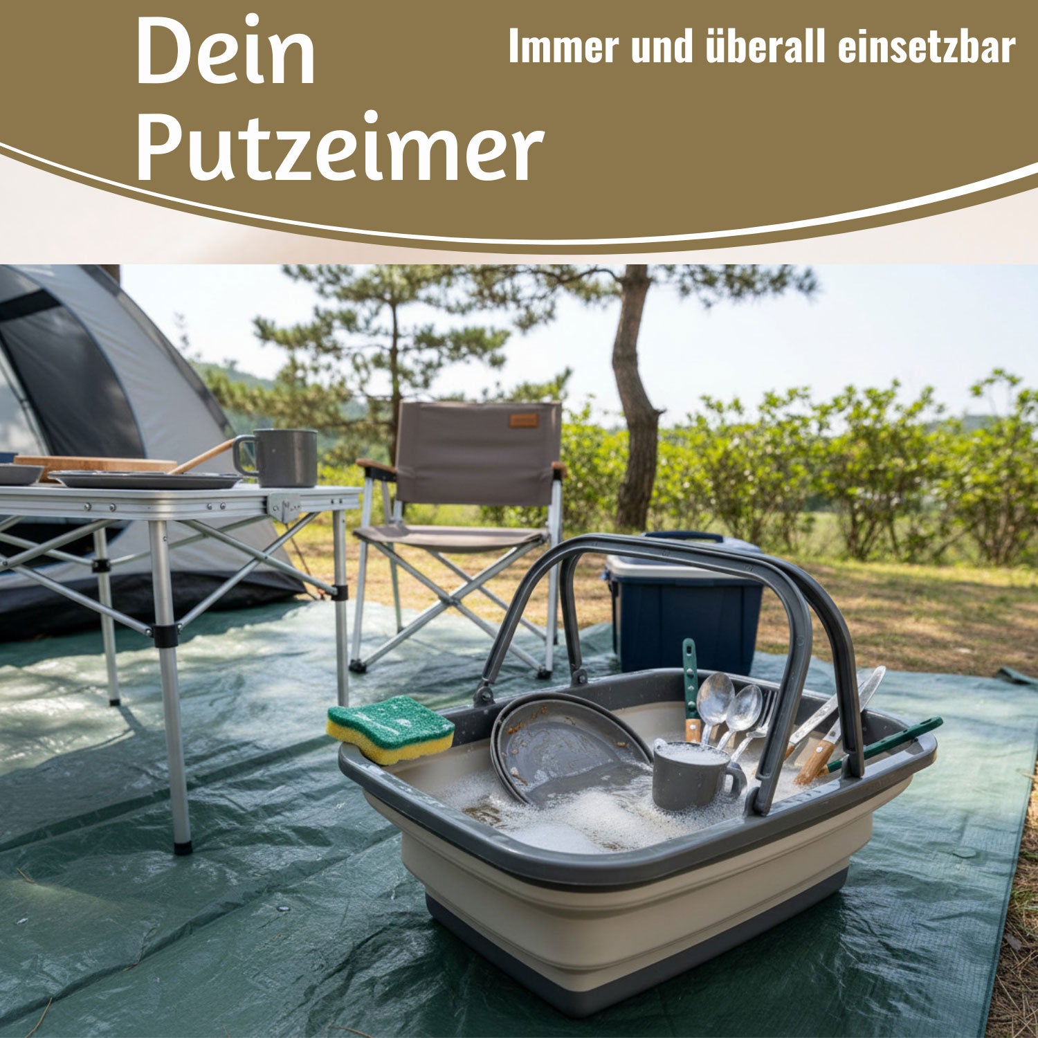 LS-LebenStil Einkaufskorb 10L faltbar 38x28cm mit Griff