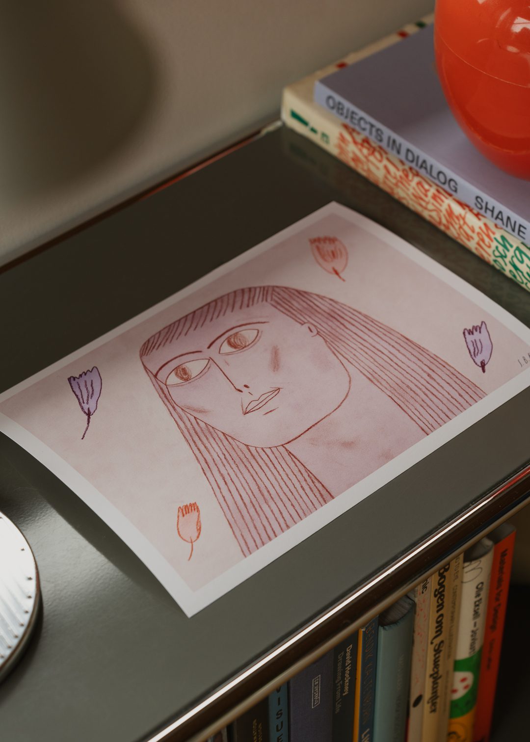 The Poster Club Art Prints Flower Lady Poster A4 rosa