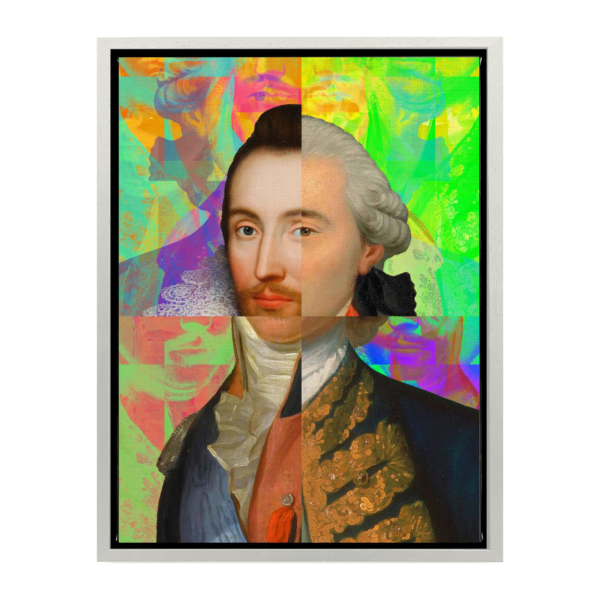 Mineheart Gentleman Puzzled Wandbild Blau Gold 30x41 cm