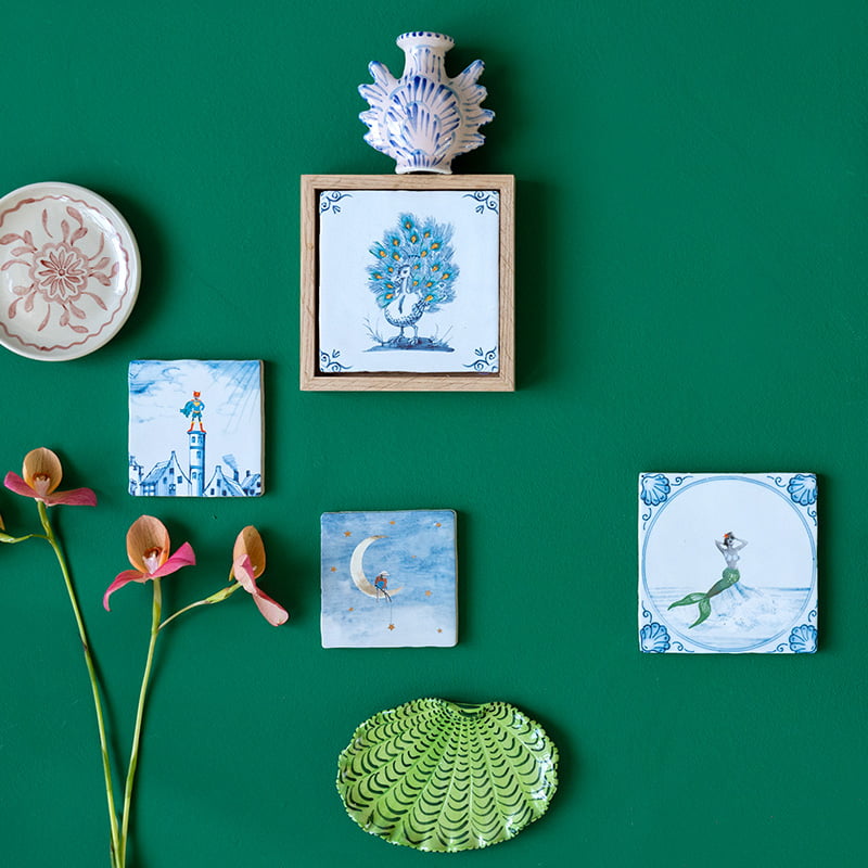 Storytiles Delft Blue Trots Als Een Pauw Wandfliese 10x10 cm