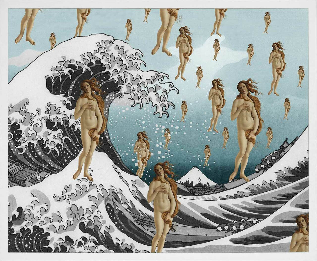 Mineheart Wall Art Birth of Venus Golconde Leinwandbild weiß 21x30cm
