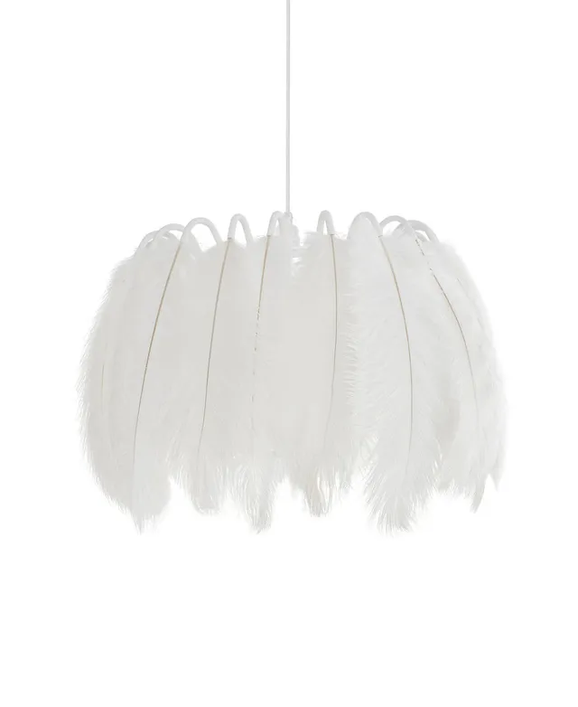 Mineheart Feather Pendelleuchte weiß Straußenfedern