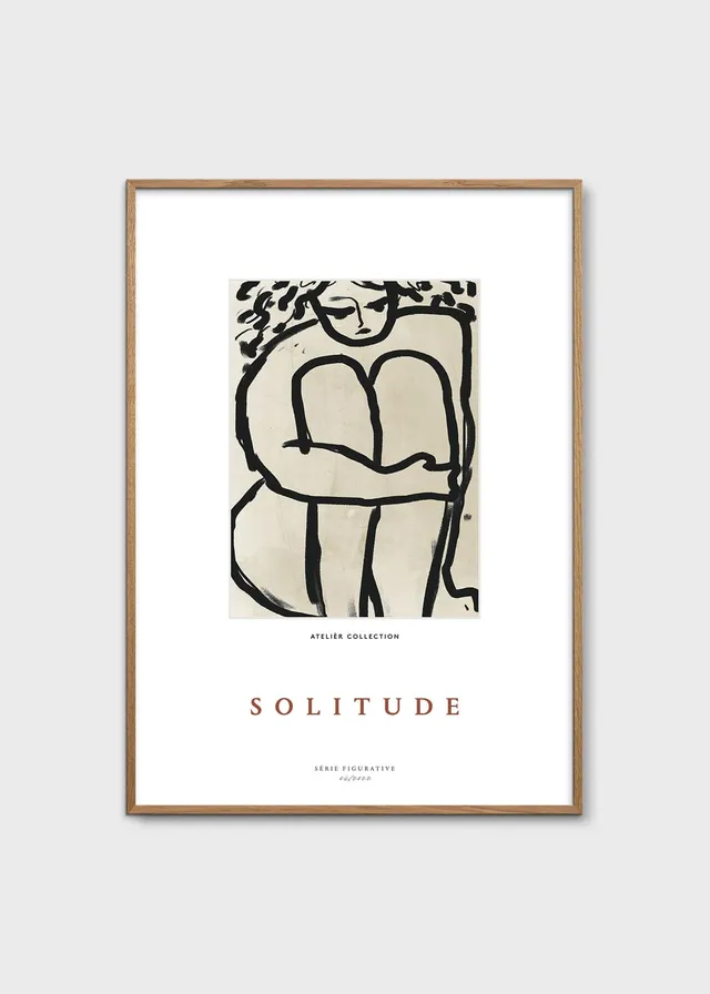 The Poster Club Solitude Poster A4 beige-blau